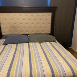 King Size Bed Frame W/ Headboard And Footboard Bench Storage 