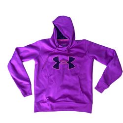 Under Armour Sweater Women’s So Medium Purple Big Logo Fleece Hoodie.