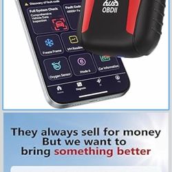OBD2 Scanner for iOS & Android - AI Diagnostic Tool for Car Buying & Repairs, No Subscription Fee, Lifetime Free Updates, AutoVIN, Check & Clear Engin