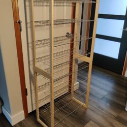 4-Tier Metal & Wood Shoe Rack – Silver & Natural – 2 Available – 27" Tall