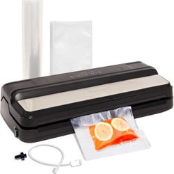 Vacuum Sealer Machine for Food Storage with 7 Preset Modes Dry/Moist Normal/Gentle Pulse Seal Canister Bottle Stopper 16 Ft Bag Roll 10 Bags Stainless