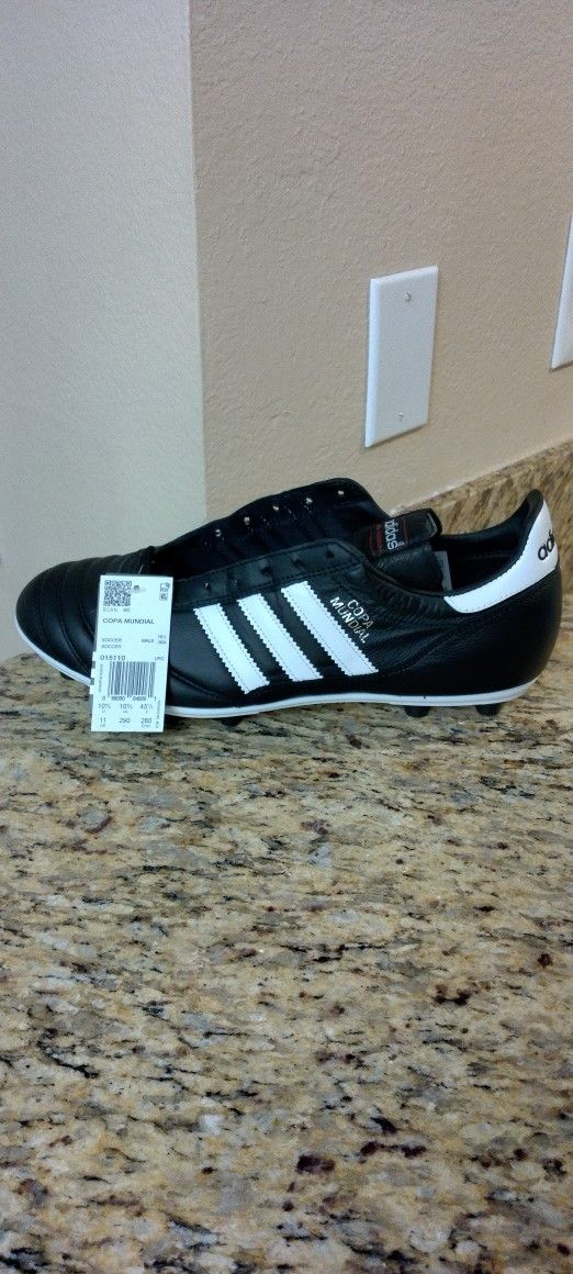 Adidas Copa Mundial FG Soccer Cleats Black/White Made in Germany Kangaroo Leather Size 11.