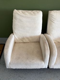 2 Cream Boucle Accent Chair