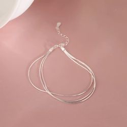 Three-layer snake bone bracelet