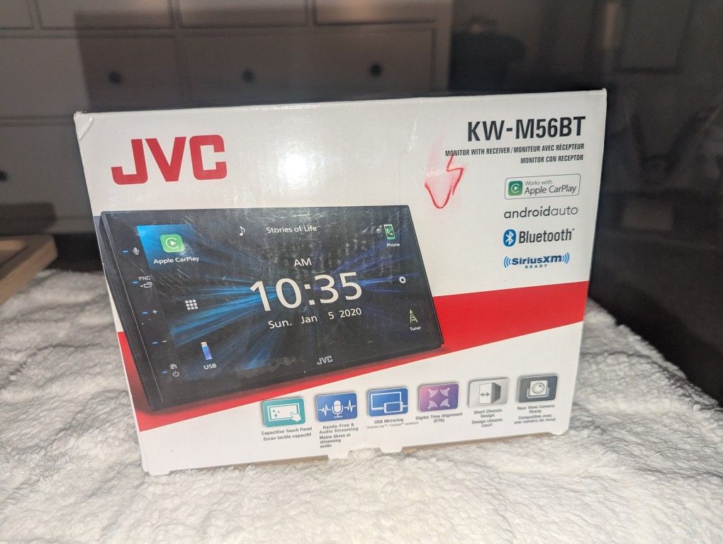 JVC KW-M56BT Double DIN Digital Media Receiver 6.8" Capacitive Touch Monitor