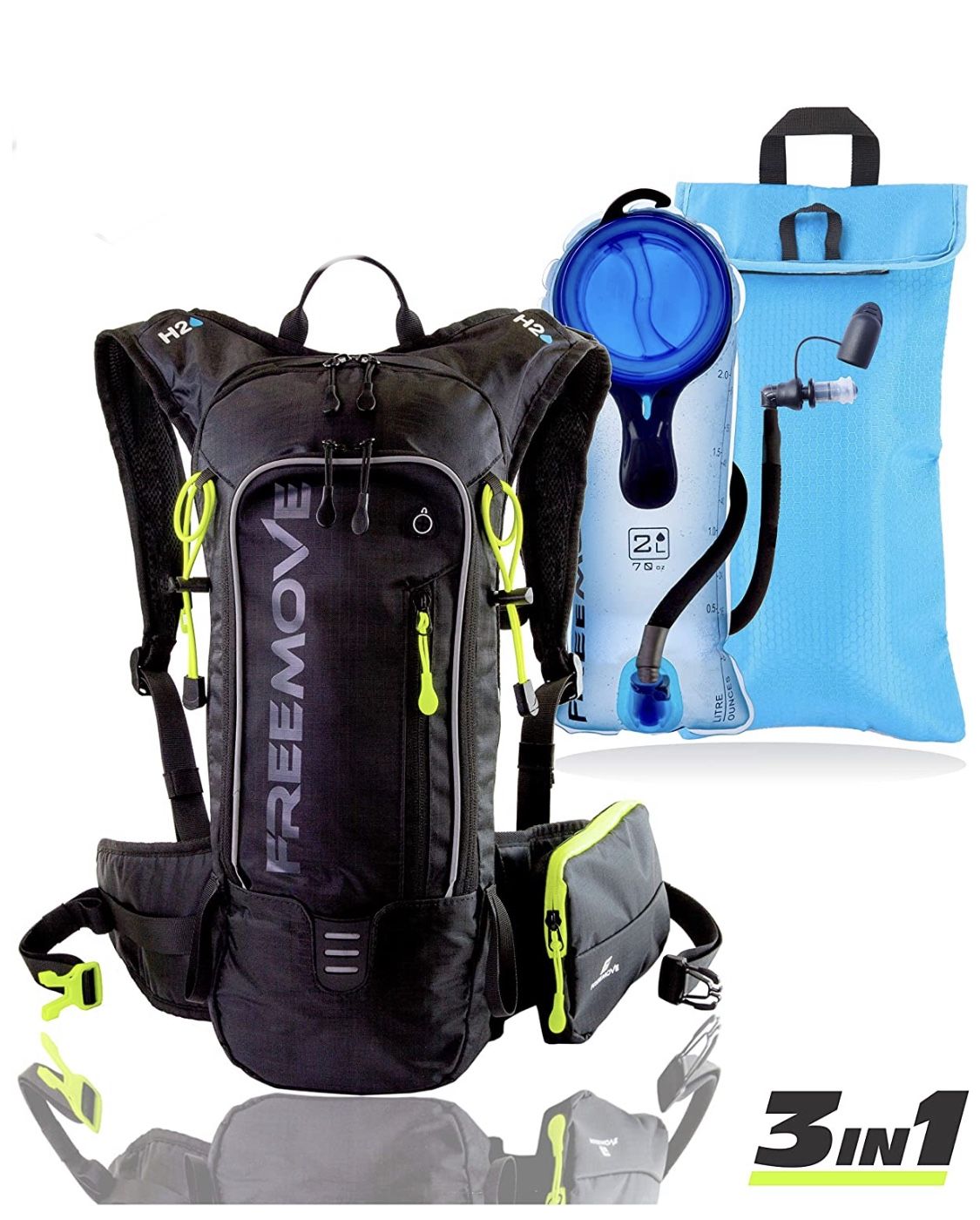 Hydration Pack Backpack with 2 Liter Water Bladder and Cooler Bag,