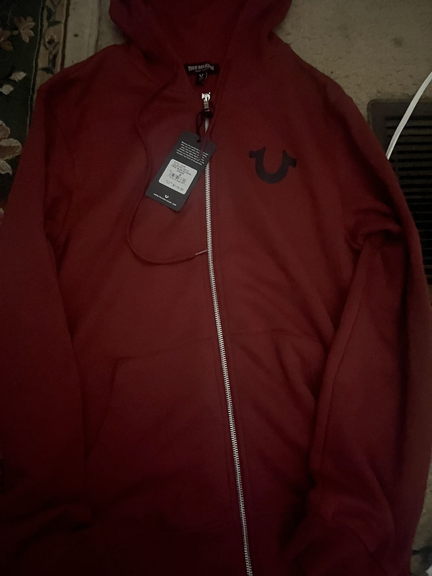 Red True Religion Buddha Hoodie