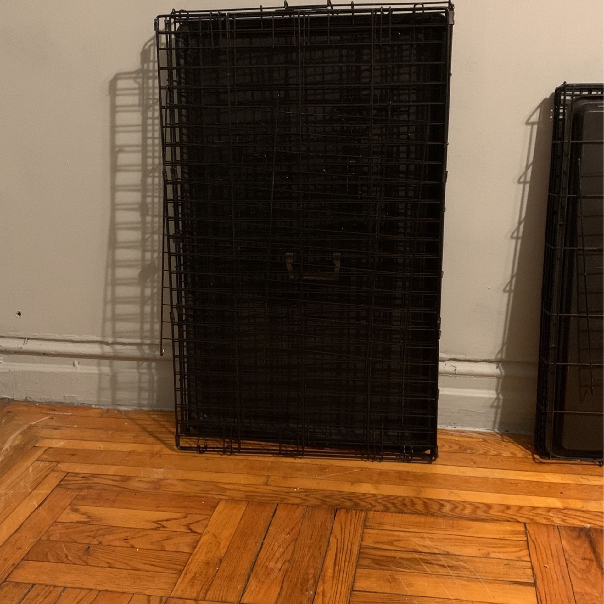 Dog Crate Kennel Folding Metal Pet Cage 1-2 Door Indoor Outdoor Black