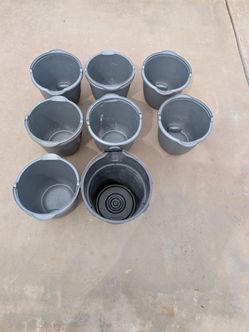 Used Sterilite 10 Qt. Spout Pail Classic Titanium