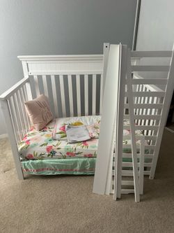 White baby crib
