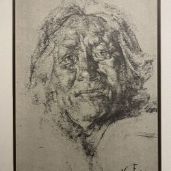 Native American Man by Nikolai Fechin Framed Charcoal Art Print