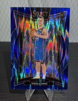 Nikola Topic 2024-25 Panini Select - Blue Flash Prizm Rookie /99