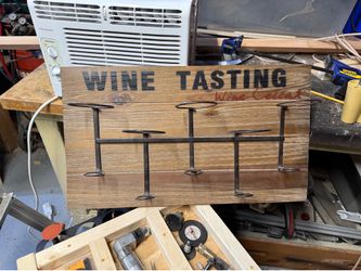 Wine tasting sign and holder