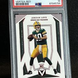 2020 Chronicles 🔥 Jordan Love 🔥 Vertex-Red Rookie 19/199 PSA 10 💎 Mint - Green Bay Packers 🧀