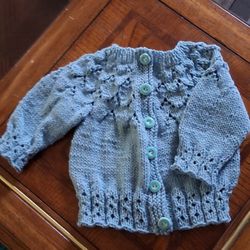 Handknit Lacy Cardigan For 2-3 year Old Girl