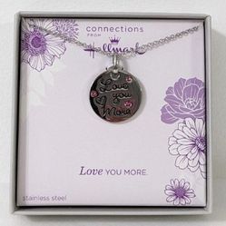 Love You More Pendant Stainless Steel Necklace 