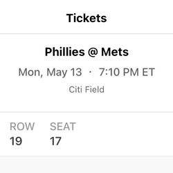 Mets vs Phillies 5/13