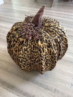 Leopard Print Fabric Decorative Pumpkin