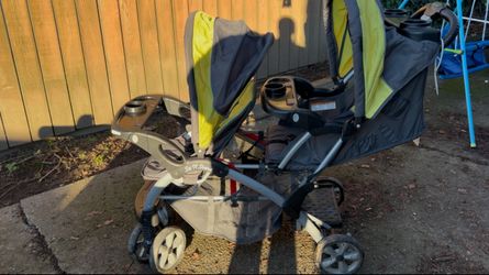 Double Stroller Baby Trend Foldable Sit N Stand Baby Trend Double Stroller w/5-Point Safety Harness