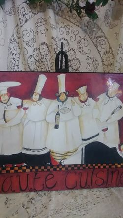 Beautiful chef decor 16 X 19 inches in great condition.