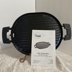 NUWAVE Cast Iron Grill With Enameled Non-Stick Coating, Designed For The NuWave Precision Induction Cooktop $50