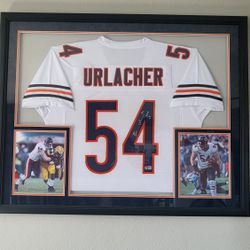 Brian Urlacher Autographed and Framed White Chicago Jersey Auto Beckett COA