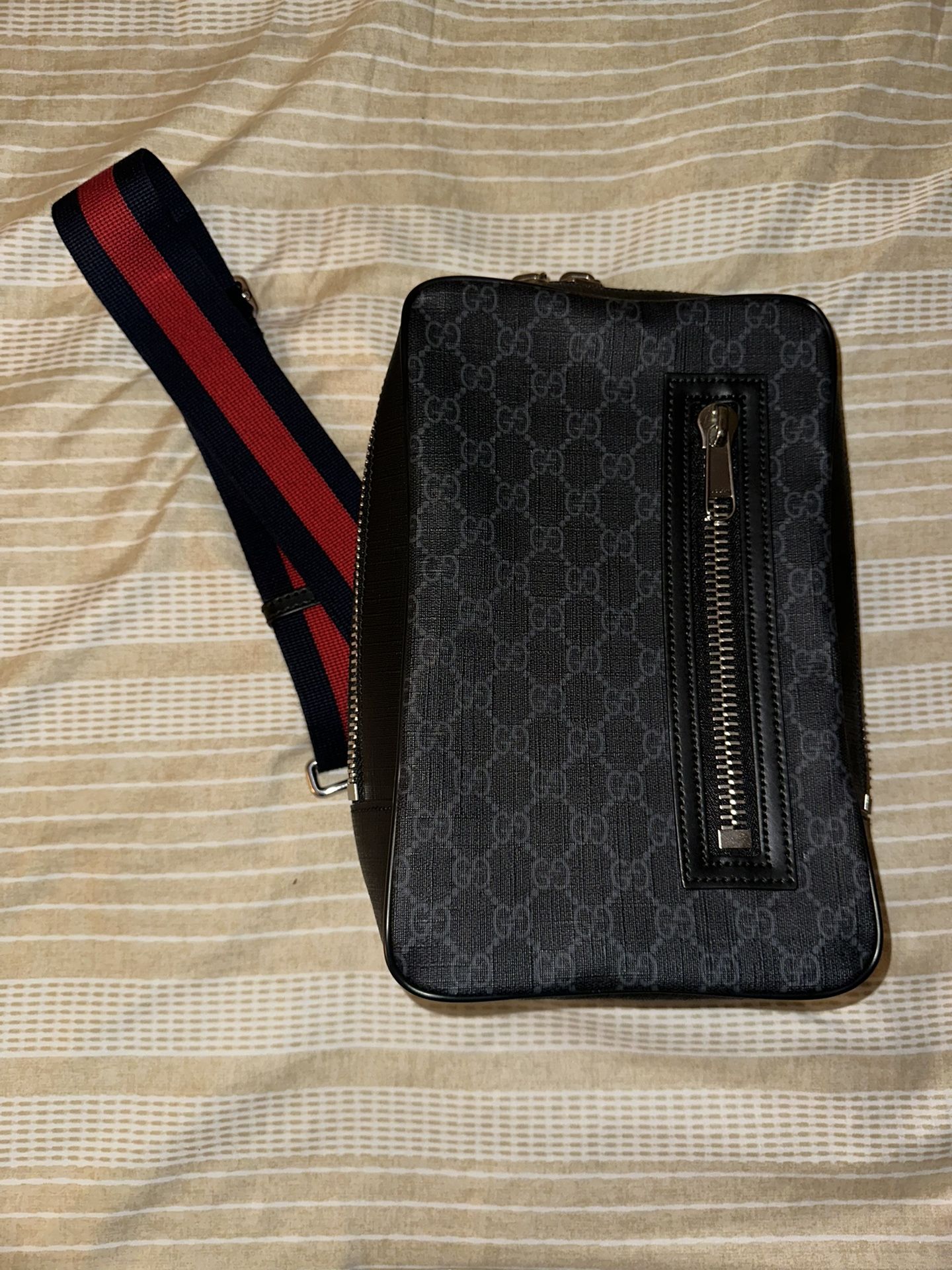 Gucci Black Sling Backpack/Cross Body Bag