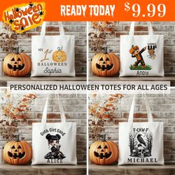 Custom Personalized Halloween Trick Or Treat Bags for ALL AGES! | SAME/Next DAY Local Pickup