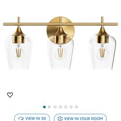 Hamilyeah Bathroom Vanity Light Fixture Over Mirror, Gold Bathroom Light Fixtures Indoor, 3 Light Vanity Lighting Champagne Brass, Modern Wall Mount L