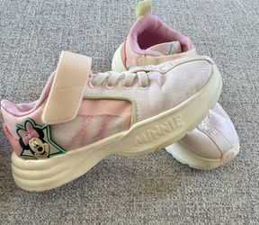 Zara Minnie Mouse Kids Light Pink Sneakers with Velcro Strap Size EUR. 26