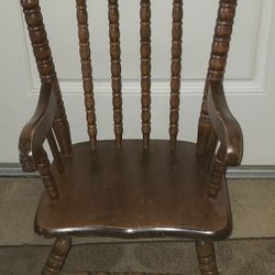 Elegant Handcrafted Wood Child's Rocking Chair

