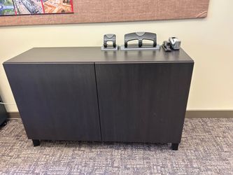 Dark Brown Two-Door Storage Cabinet