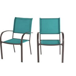 NIB Hampton Bay Stackable Sling Outdoor Dining Chair in Emerald Coast (2-Pack)