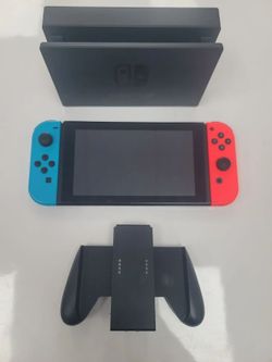 Nintendo Switch - V2 with Neon Blue and Neon Red Joy-Con HAC-001(-01) Good