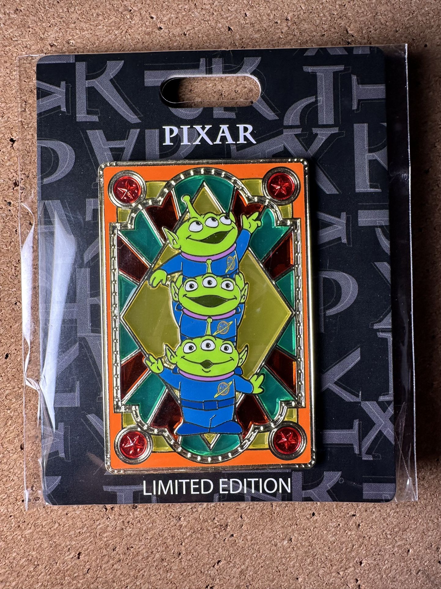 Disney Pixar Stained Glass Jumbo Pin Pink A La Mode LE 300 - Toy Story ALIENS