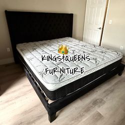 NEW KING BED FRAME WITH MATTRESS 