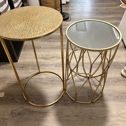 Two End Tables Gold