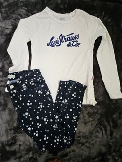 Levi's shirt and star jeans. Size 10-12