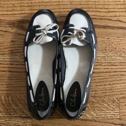 cole hann black and white flat shoes