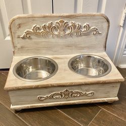 New Custom Made Wood Pet Dog Bowl Feeder 
