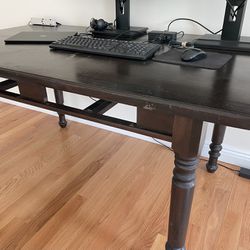 Solid Wood Dark Brown Desk