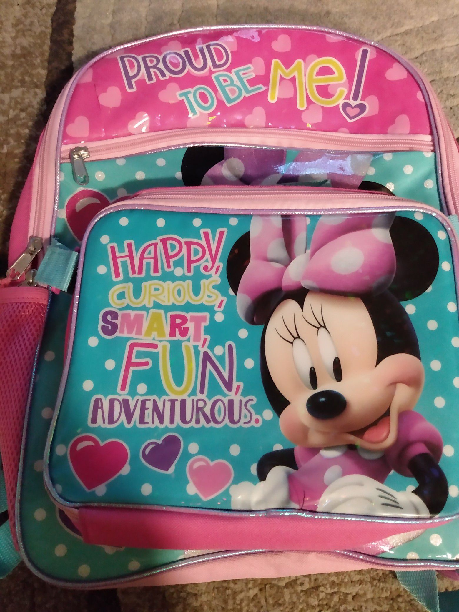 Minnie backpack and lunch box