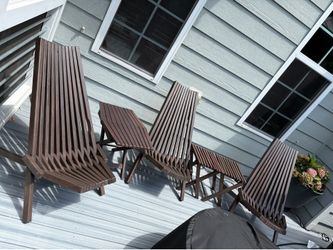 3  outdoor Melina tamarac acacia chairs &tables