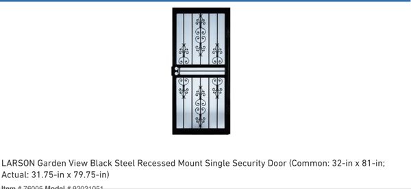 Larson Garden Steel Security Door For Sale In Baton Rouge La