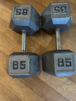 85 lb metal dumbbells