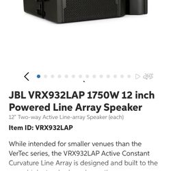 JBL VRX932LAP speaker shoot me offer