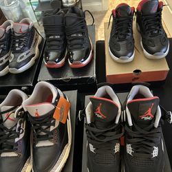 Air Jordan Bred/black Cement Pack Sz 9-10