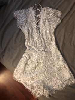 Lace up white romper - Tobi