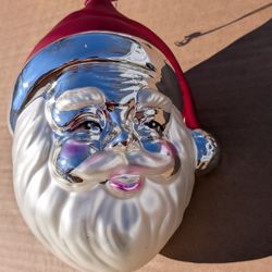 Large Glass Blown Santa Ornament 