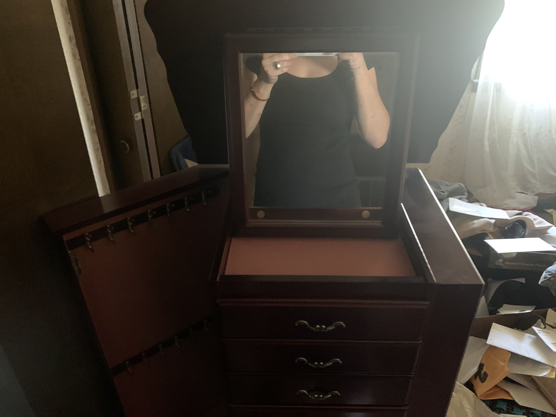 Beautiful Antique Jewelry Standing Cabinet